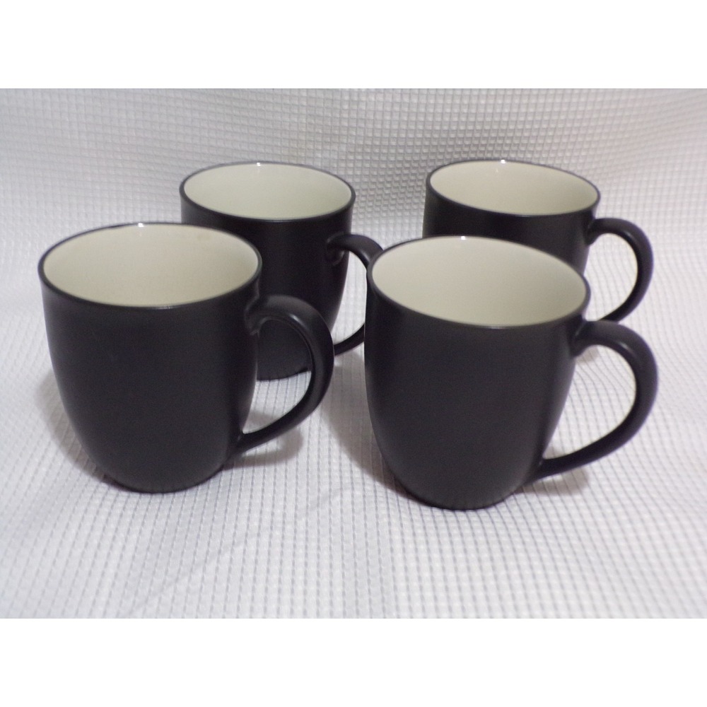 Noritake Colorwave Stoneware Dark Choclate Brown Coffee Cups #8034 Set of‎ 4